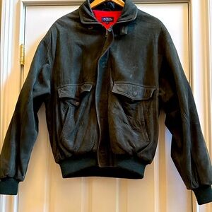 GANT VINTAGE SUEDE LEATHER JACKET DARK GREEN SzL